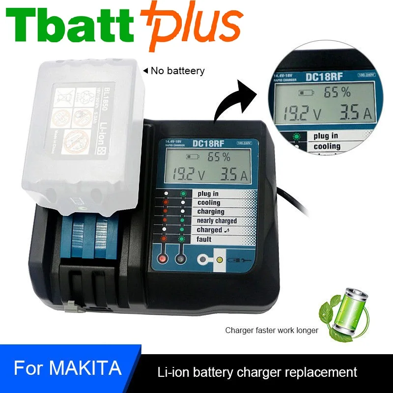 For Makita 14.4-18V Lithium Battery Charger Fast Charging DC18RC for BL1815