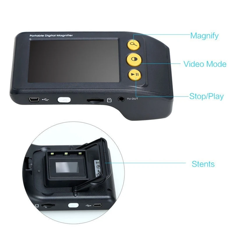 Ys008 3,5 дюймов электронные портативные видео аппараты для чтения ЖК-цифровой лупа для низкого видения