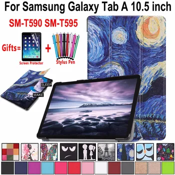 

Case for Samsung Galaxy Tab A A2 10.5 2018 T590 T595 SM-T590 SM-T595 Magnetic Leather Awake Smart Sleep Cover Coque Funda