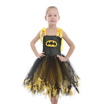 

Batman Cosplay Halloween Costume For Kids Tulle Tutu Dress Girl Christmas Party Birthday Performance Dresses Girl Princess Dress