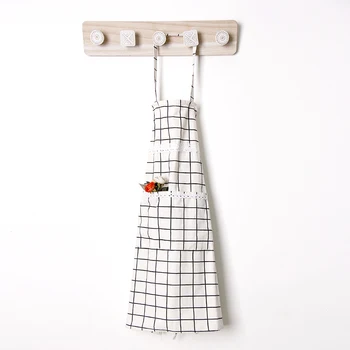 

Kitchen cute apron sleeve waterproof and oil resistant Korean fashion sleeveless linen gown adult half apron