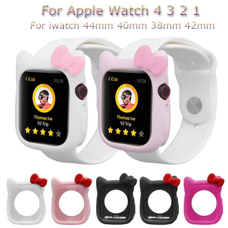 Милый силиконовый чехол для Apple Watch 4 3 2 1 TPU Защитный чехол для iwatch 44 мм 40 мм 38 мм 42 мм чехол-бампер аксессуары