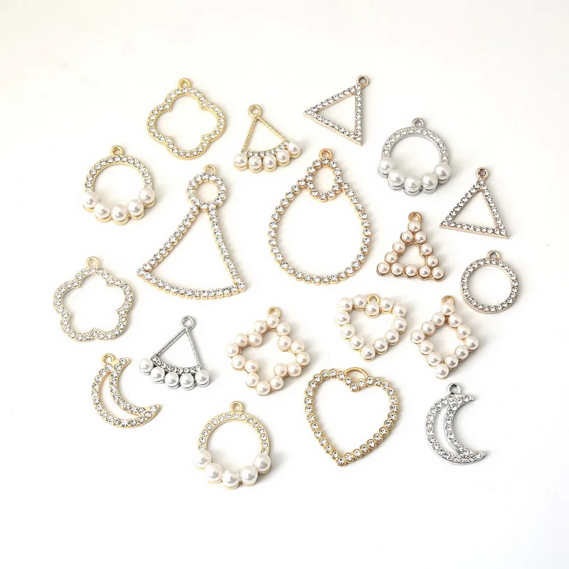 

Multi Shape Necklace Pendant Charm With Rhinestone For Necklace Jewelry Making DIY Earring Jewelry Findings