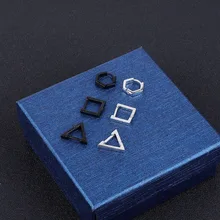 1 шт. модные квадратные шестигранные треугольные серьги из нержавеющей стали серьги в стиле хип-хоп титана Tteel мужские серьги ювелирные аксессуары