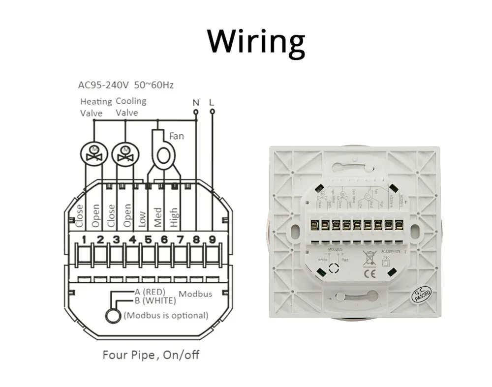 HESSWAY туя 24VAC 95~ 240VAC Air кондиционирование фанкойл блок термостат Wi Fi для 2 P 4 Охлаждение, отопление