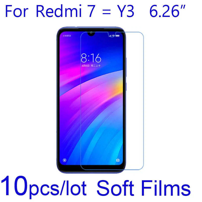 

10pcs for Xiaomi Redmi 7 Y3 Screen Protectors Soft Clear/Matte/Nano Anti-Explosion Protective Films for Xiomi Redmi7 Hongmi Y3