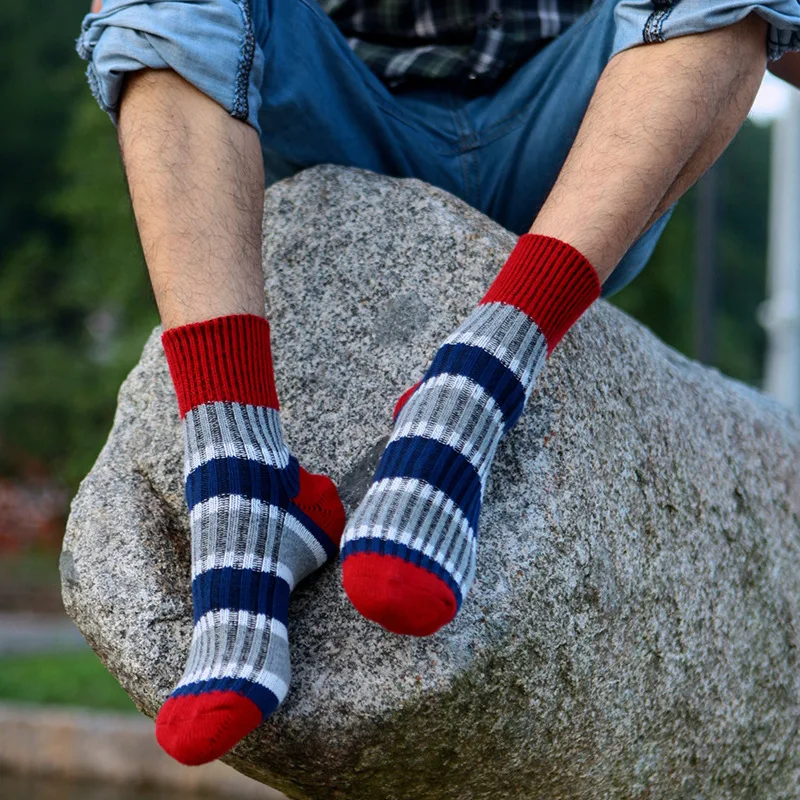 Striped cotton socks thick needle casual men's socks tube socks