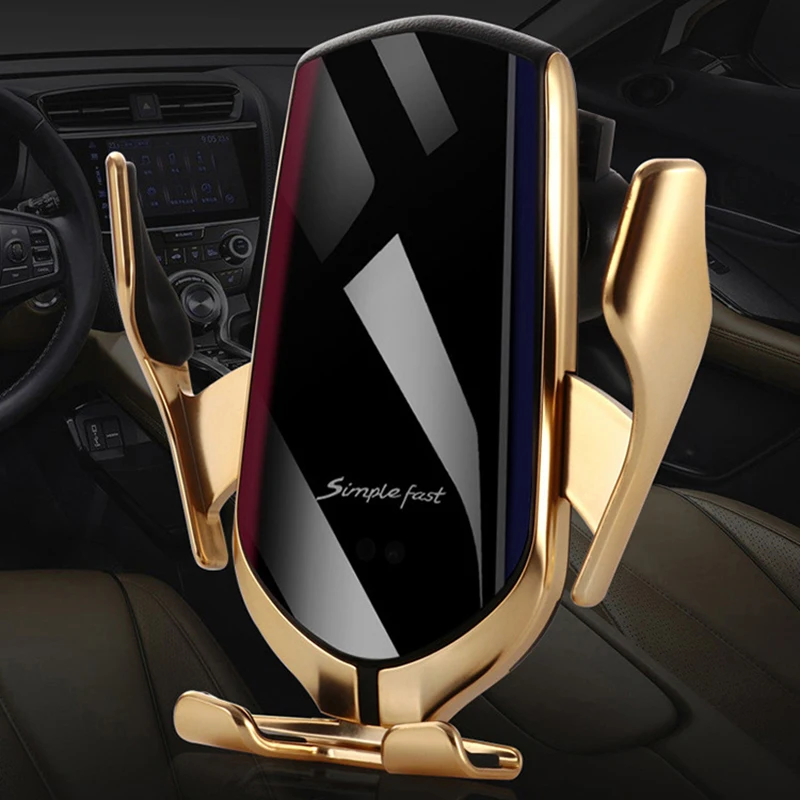 

Automatic Clamp R1 Car Wireless Charger for Samsung iphonex huawei Qi Infrared Induction Car Holder with Navigation Positioning