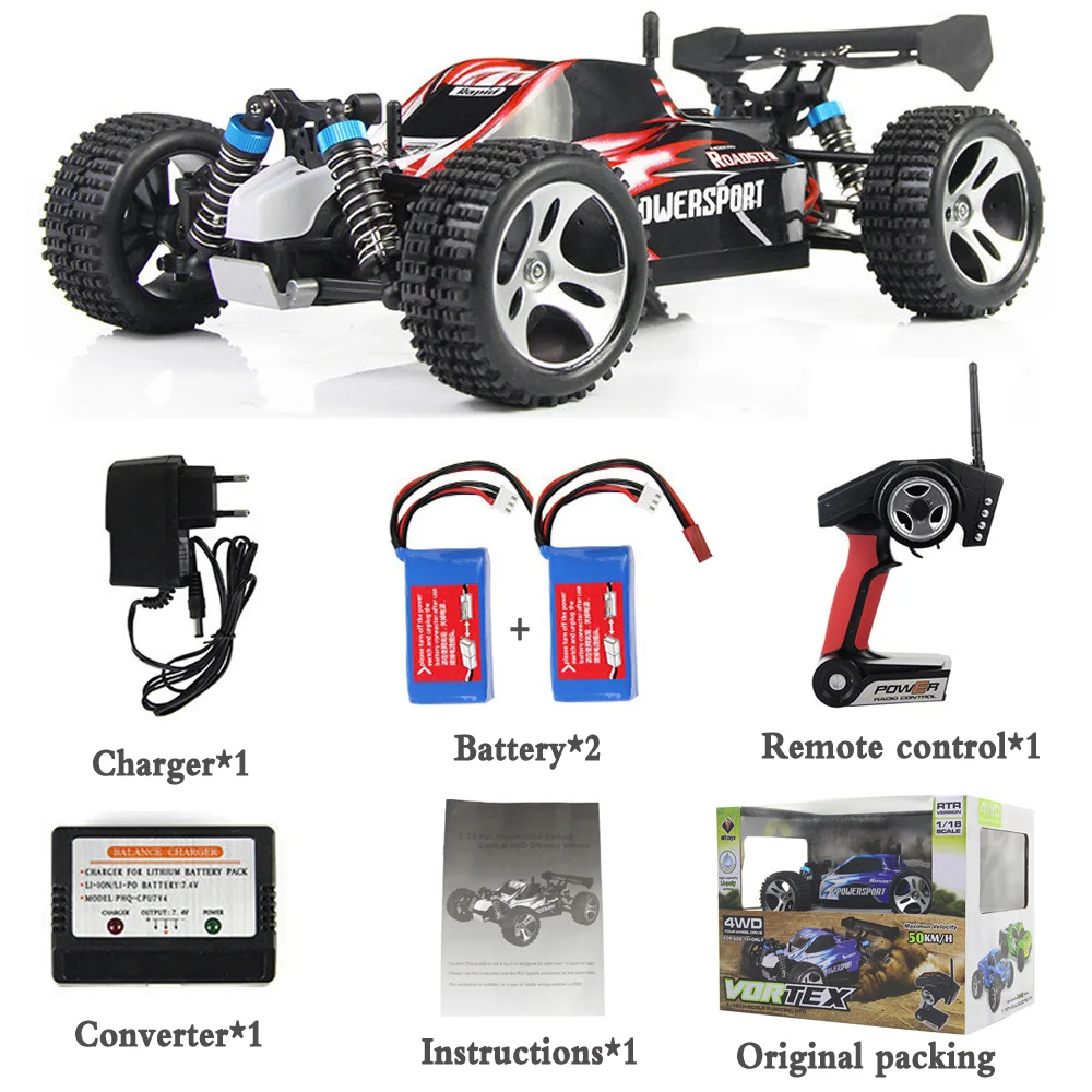 Wltoys 2,4 GHz 4WD RC гоночный автомобиль с дистанционным управлением электрическая игрушка viechle машина высокая скорость 45 км/ч Подарочные игрушки для мальчика - Цвет: with color box