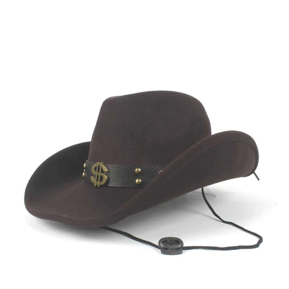 Для женщин мужчин Шерсть полые западная ковбойская шляпа Roll-up Brim джентльмен Outblack сомбреро Hombre фетр джаз шляпа
