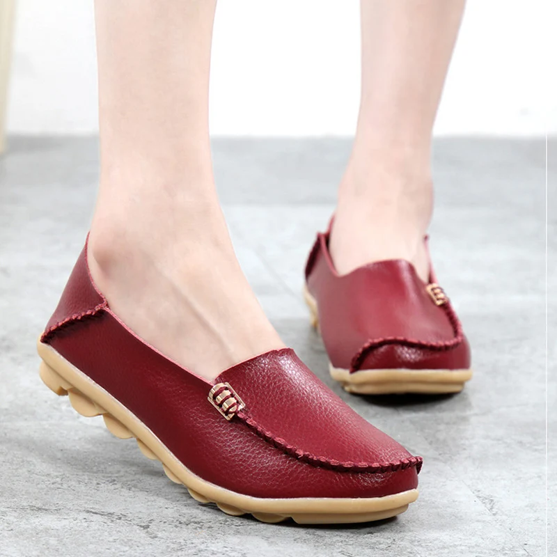 

women shoes 2017 new Summer genuine leather women flats shoes female women casual shoes loafers shoes slip on 3411