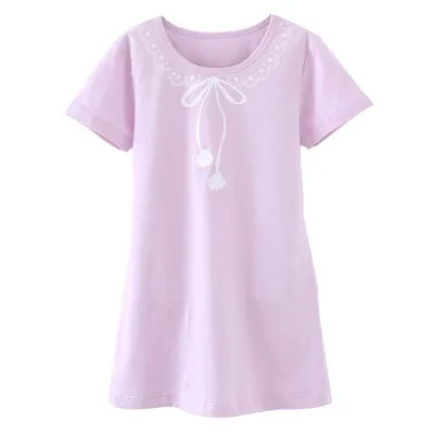 Принцессы для девочек ночные рубашки летние шорты рукавом Цветы мультфильм Ночная рубашка Пижама для девочек пижамы Дети Детская ночная рубашка платья - Цвет: Purple
