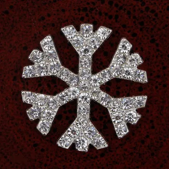 

30pcs/Lot 28MM Silver Rhinestone Snowflake Flatback Buttons Decoration Crystal SNOWFLAKE Diamante Rhinestone Wedding Button