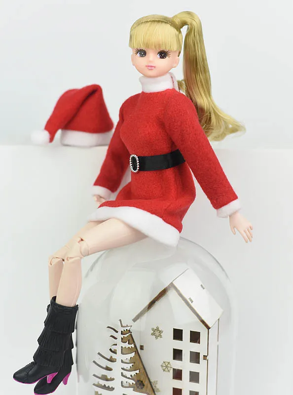 Наряд ручной работы для Blythe Doll Dress & Red Hat обувь на высоком каблуке одежда Барби 1/6