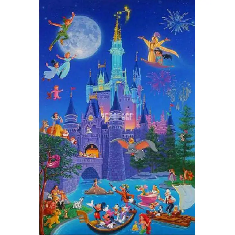 

DIY 5D Diamond Embroidery Pattern Rhinestones Mosaic Needlework Disney castle Full Square Diamond Paintings Cross Stitch Kits