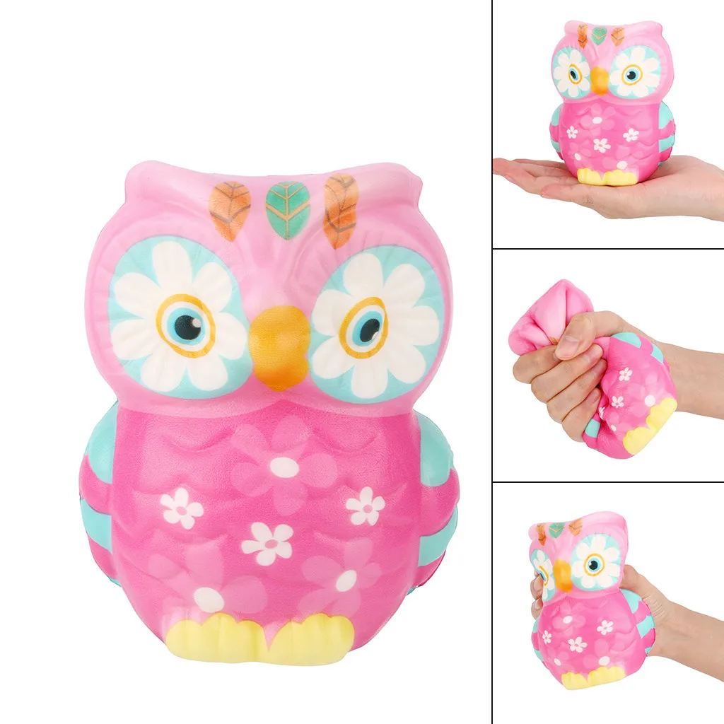 Squishy owl animal Squishy Unicorn Cake Stress Reliever Slime toys Scented Squeeze Slow Rising Phone Strap Toy Antistress Gift