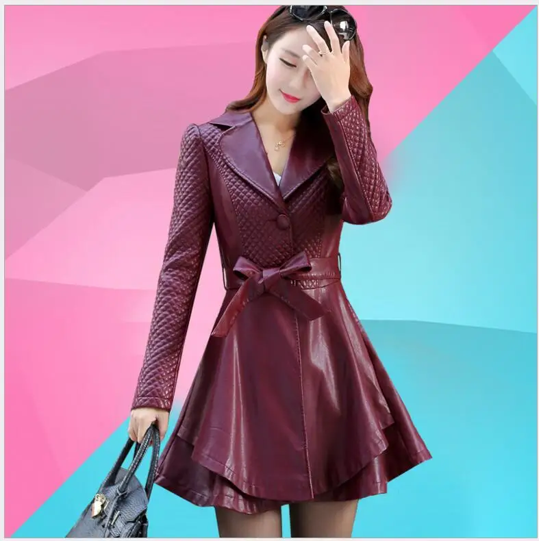 is faux leather good sewing very good quality faux leather jackets 2017 new style womens trench coat long black red is faux leather good sewing very good quality faux leather jackets 2017 new style womens trench coat long black red