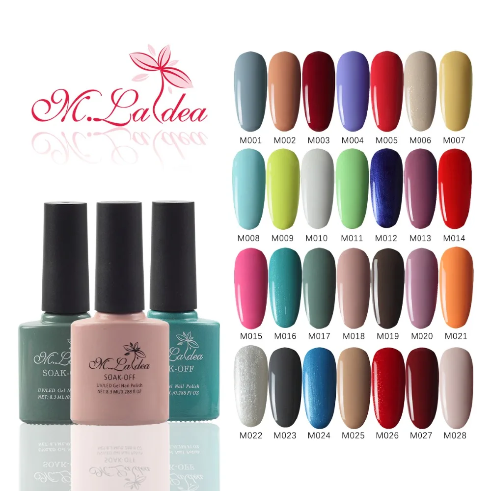 

24pcs 8.3ml m.ladea gel polish m113-m140 color bottles Corresponding color LED UV nail gel polish color gel coat