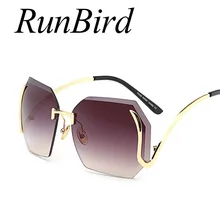 Fashion Lady Rimless Sunglasses Women Hot New Italy Brand Designer Mirror Sun Glasses Female Vintage Metal Frame Shades 377R