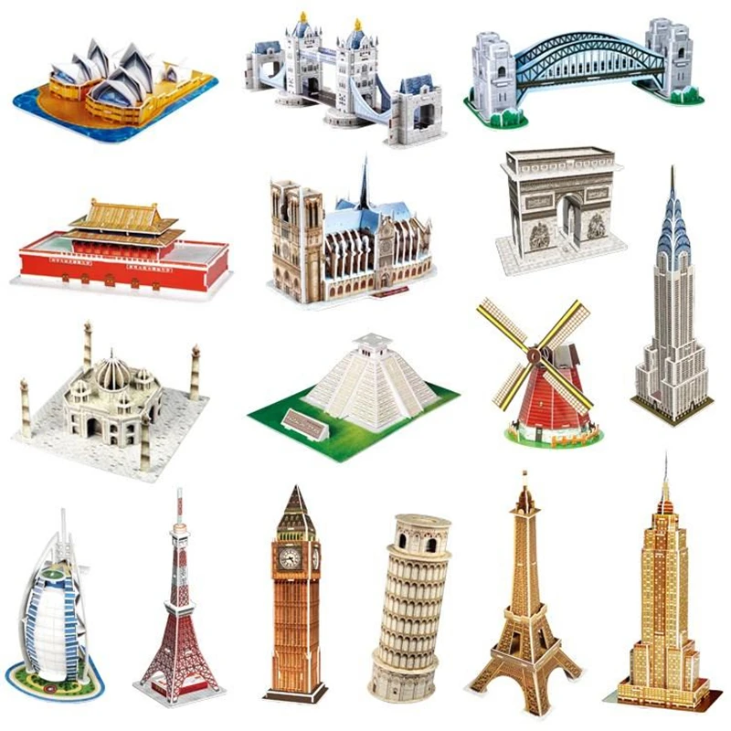 

CubicFun DIY 3D Puzzle Toy Assembly Cardboard Model Building Sets Architecture Ship Car Eiffel Tower Titanic Educational Toys