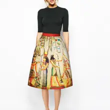 Горячая 3D Фараон принтер высокая талия сексуальные плиссированные юбки-пачки для женщин летняя брендовая юбка jupe faldas saia Миди юбка