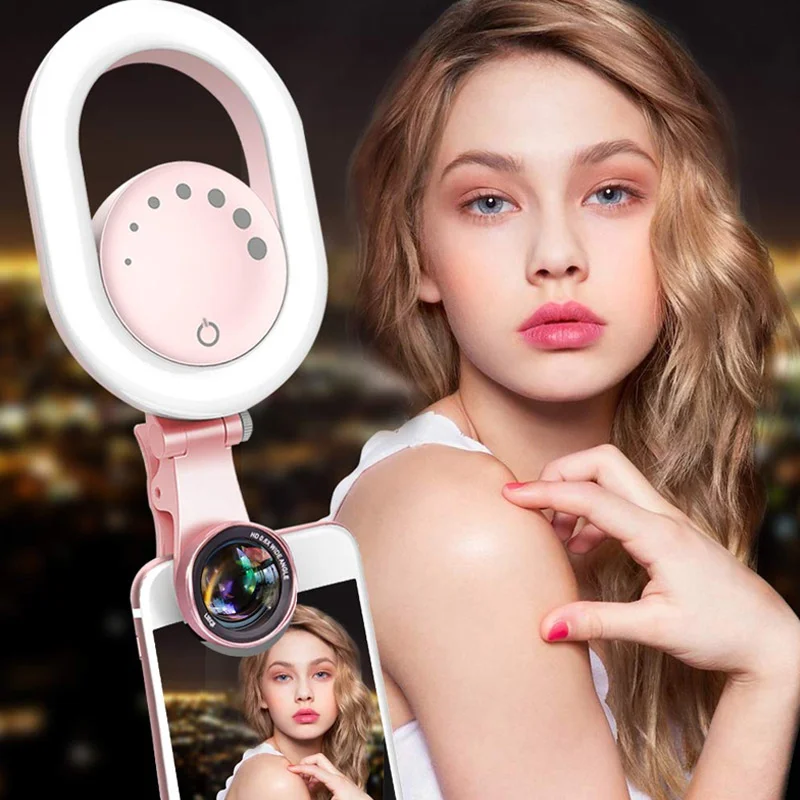 

Selfie Ring Light Wide Angle Lens 32 LED Camera Makeup Light Clip Fill Lights for Phone ND998