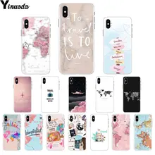 Yinuoda путешествия в мире карта самолет план ТПУ мягкий резиновый чехол для телефона чехол для Apple iPhone 8 7 6 6S Plus X XS MAX 5 5S SE XR