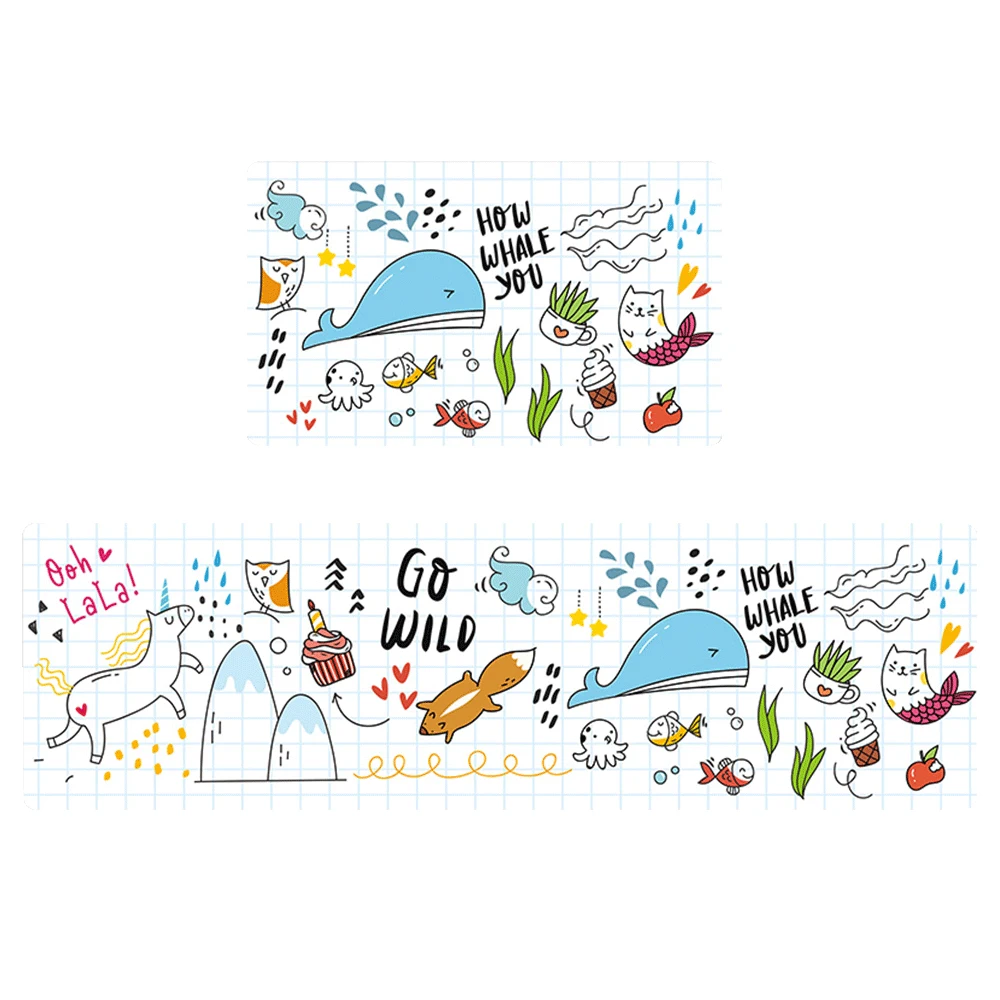 cheap Kitchen Mat Floor Mat Waterproofing Anti Fatigue Mattress Doodling Dining Room Decoration Bedroom