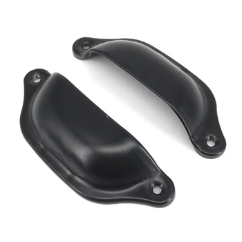 

98x34mm Oil Rubbed Black Metal Cup Handle Pulls,Iron Shell shape Furniture Drawer Cabinet Pulls,Decorative Bin Handle
