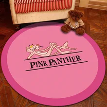 Nodinic Розовая пантера комната круглый ковер гостиная спальня домашний декоративный ковер для детей детской мягкой игровой зоны стул с ковриком коврик