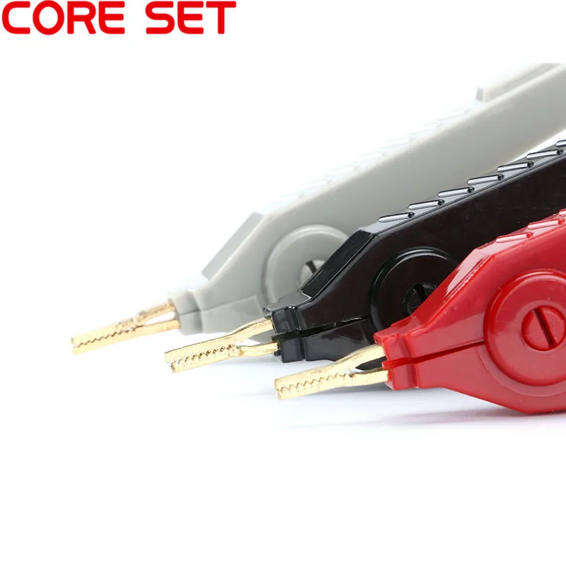 3PCS Alligator Clips 90mm Kelvin Copper Gold Plate Clip Grey + Black + Red