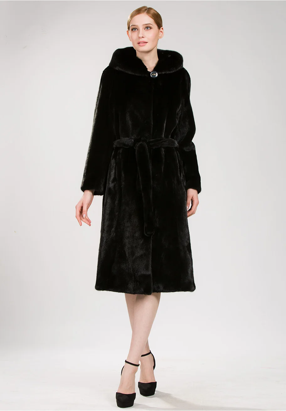 

SHERYLYNN RUSSIAN WOMEN`S REAL NATURAL MINK FUR COAT 2019 WITER