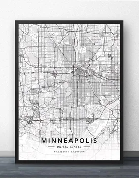 

Minneapolis MN Minnesota USA United States of America Map Poster