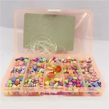 

Fashion Toys For Girl Colorful Toy DIY Bracelet Toys Jewelry Making Kids Hama Beads Set Educational 3D Puzzle Beads Toys Puzzle
