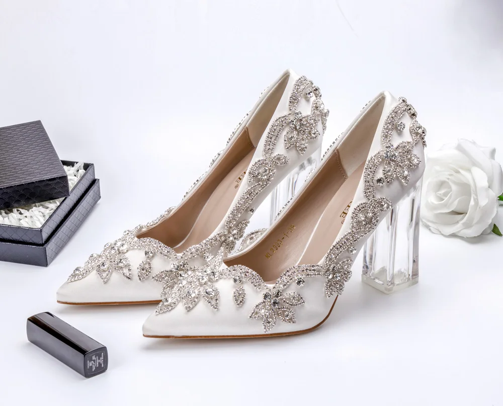 Women's Sexy Floral Crystal Heels Pump-Style3