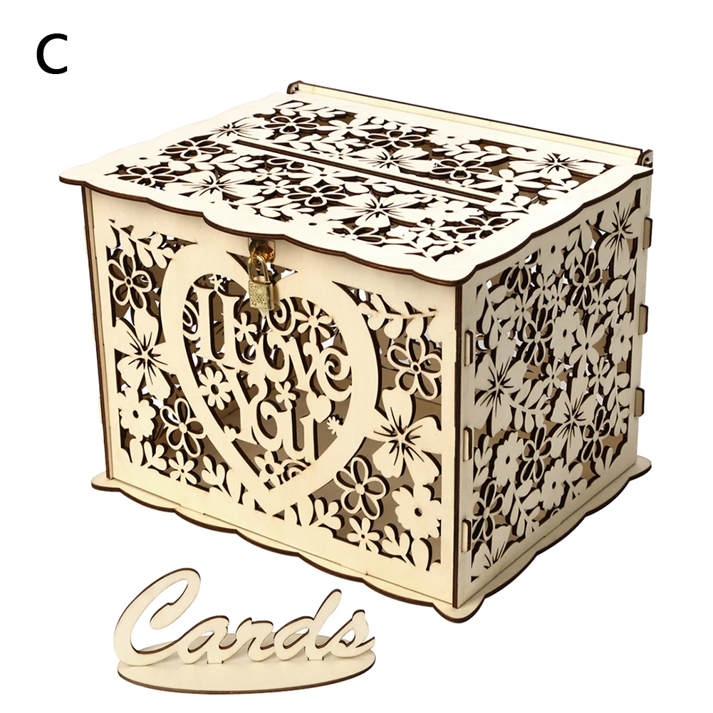 DIY свадебный подарок деревянные принадлежности коробка для визиток с замком великолепное свадебное украшение для дня рождения