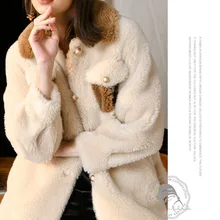 Warm Thickened Wool Sheep Shearing Coat 2019 Winter Autumn New Large Size Women Clothing Medium Long Style Woolen Coat Jackets yuoomuoo new women wool coat autumn winter medium long female cashmere coat european style ladies warm casual grey woolen coats
