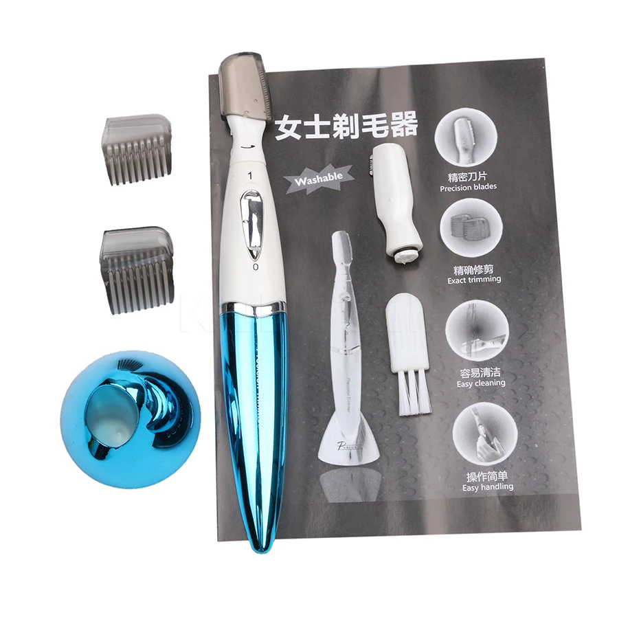 

New Electric Eyebrow Trimer Waterproof Micro Precision Trimmer Clipper Lady Shaver Wet&Dry Use Bikini Face Led Hair Remover Razo