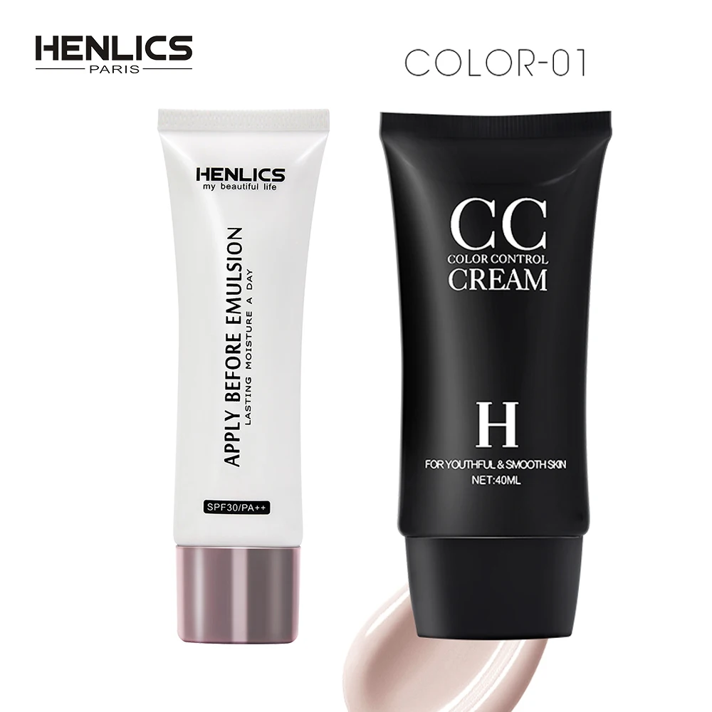 

HENLICS Make UP Set 2pcs/set Face Primer Face Oil Control Primer +CC Cream Face Foundation