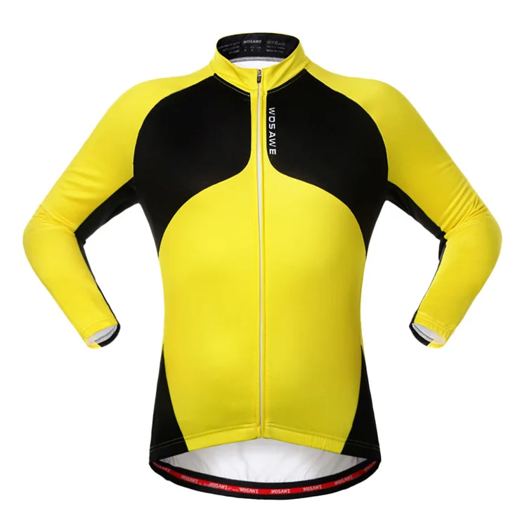 WOSAWE осень зима термо флисовые велосипедные куртки Ropa Ciclismo MTB для мужчин велосипед ветрозащитное шерстяное пальто велосипедный костюм, трико - Цвет: Цвет: желтый