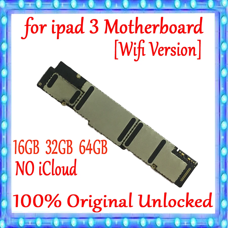 Версия wifi и wifi+ 3g версия материнской платы для ipad 3 материнская плата с полным чипом, оригинальная разблокированная материнская плата для ipad 3 IOS