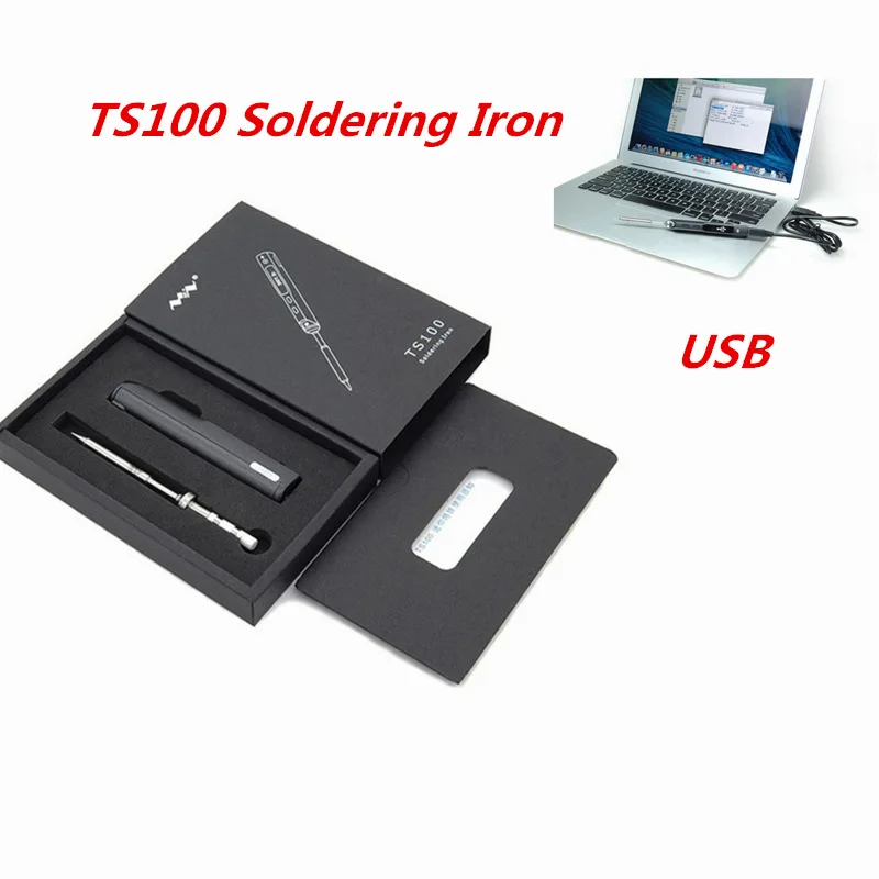 TS100 Электрический паяльник USB 65 Вт цифровая Регулируемая температура мини