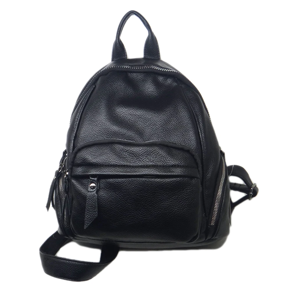 

Women PU Leather Zipper Backpack Bag Classic Black Colour Backpack Luxury Brand Fashion Designer