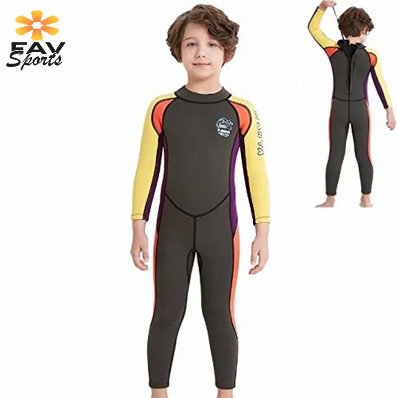 

Elastic Kids Long Sleeve Wetsuit 2.5mm UV Protect Swim Suit Thermal Protection For Snorkeling Surfing Jumpsuit Rash Guard