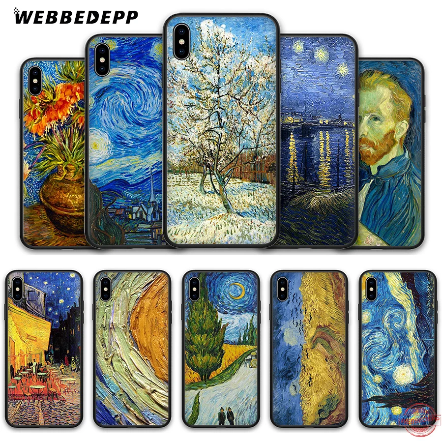 WEBBEDEPP Van Gogh Tardis Soft Silicone Case for iPhone 8 7 6S 6 Plus 11 Pro XS Max XR X 5 5S SE Back Shell | Мобильные телефоны и