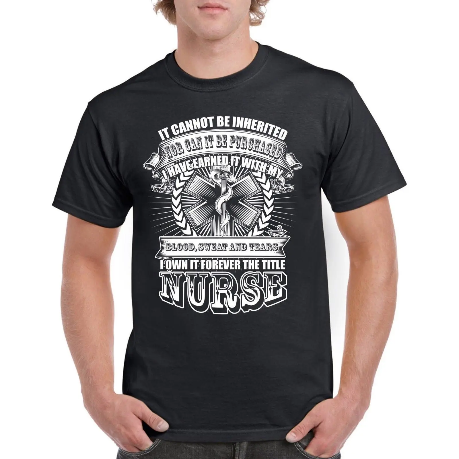 Nurse Title Sign Men's Tee Blood Sweat 