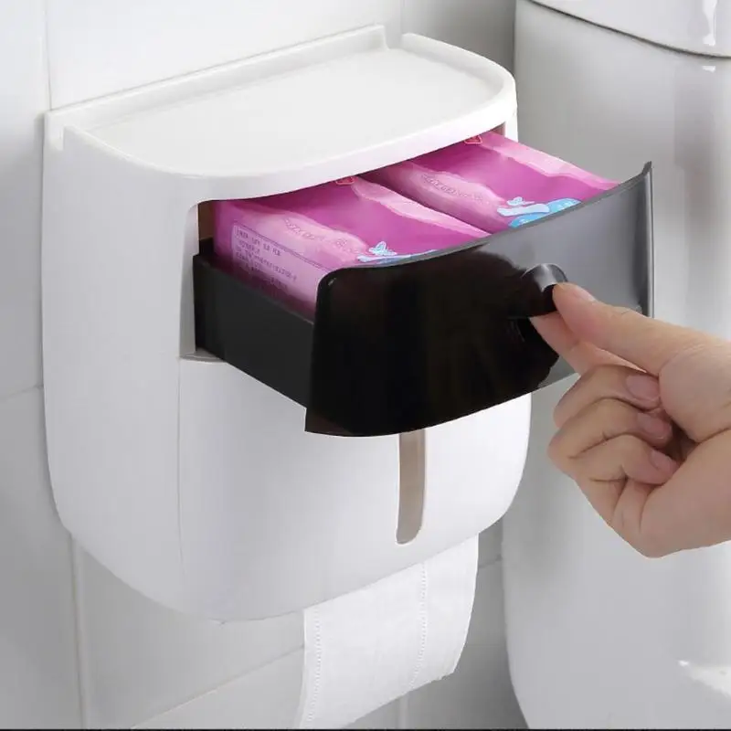 Настенный пластиковый диспенсер для салфеток для ванной комнаты, коробка для хранения бумажных полотенец, диспенсер для салфеток, органайзер, аксессуары для ванной комнаты