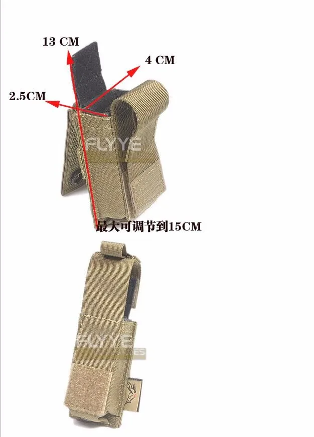 FLYYE MOLLE 9 мм Пистолет подсумок Ver. hp одно соединение журнал 9 мм пистолет с вкладышем CORDURA PH-P007