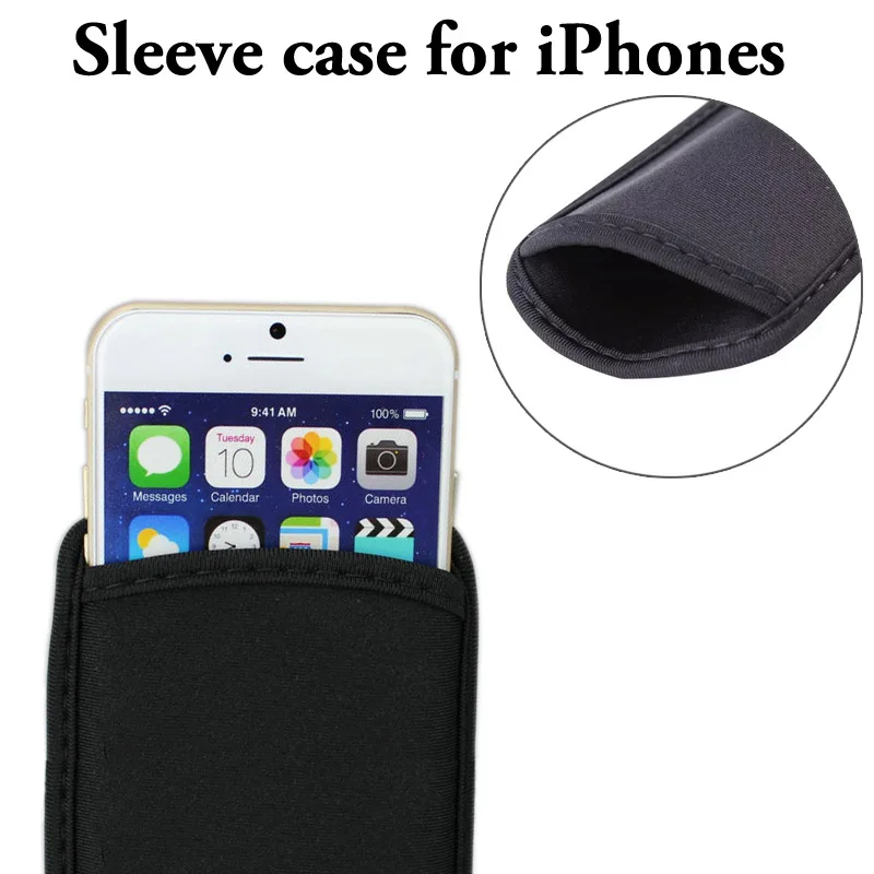 Elastic Neoprene Protective Pouch Bag Sleeve Case Cover For iPhone X 7
