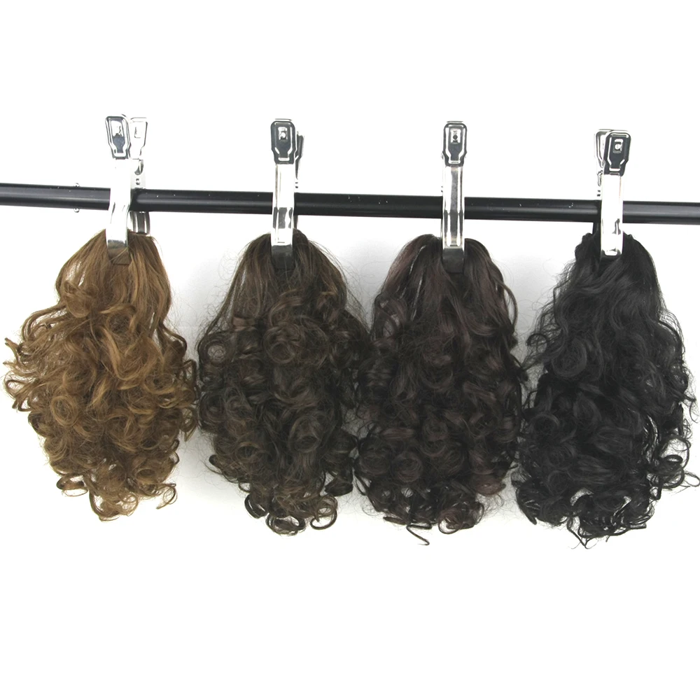 Soowee 4 цвета короткий кудрявый регулируемый шнурок конский хвост парик шиньон синтетические волосы конский хвост клип в наращивание волос